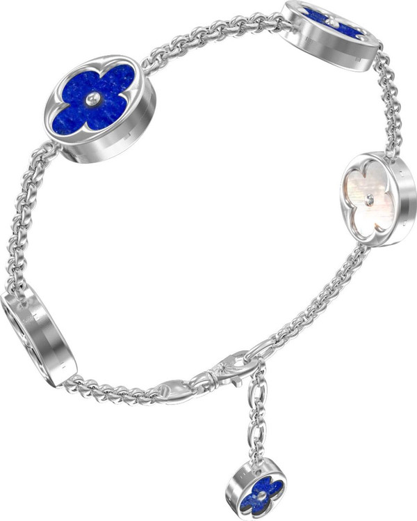 Браслет из белого золота c лазуритом и перламутром