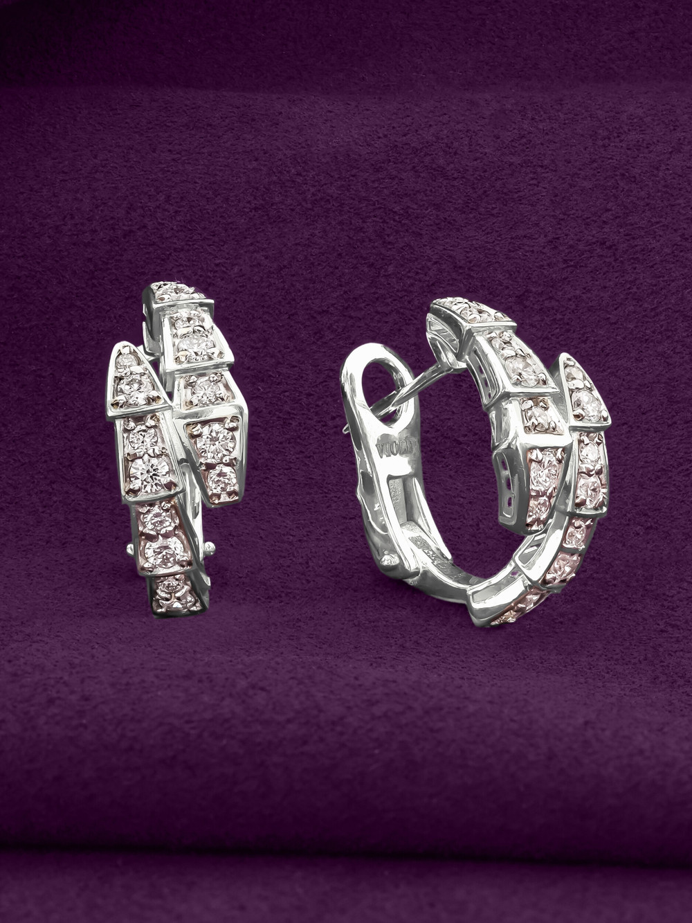 Серьги из белого золота c бриллиантами