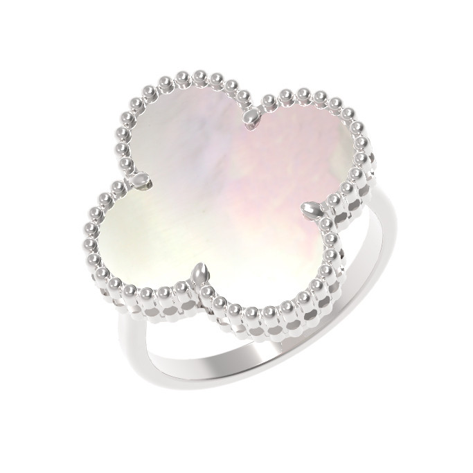 Кольцо из белого золота c перламутром