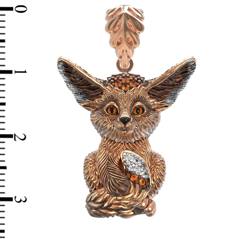 Подвеска из золота c эмаль и фианитом