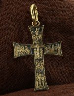 Крест из лимонного золота 585 пробы