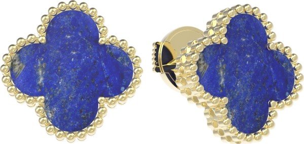 Серьги из лимонного золота 585 пробы c лазуритом