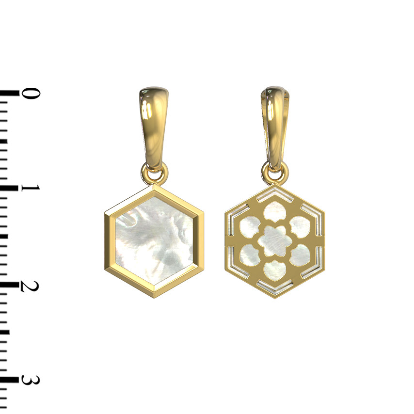 Подвеска из лимонного золота c перламутром