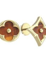 Серьги из лимонного золота 585 пробы c тигровым глазом