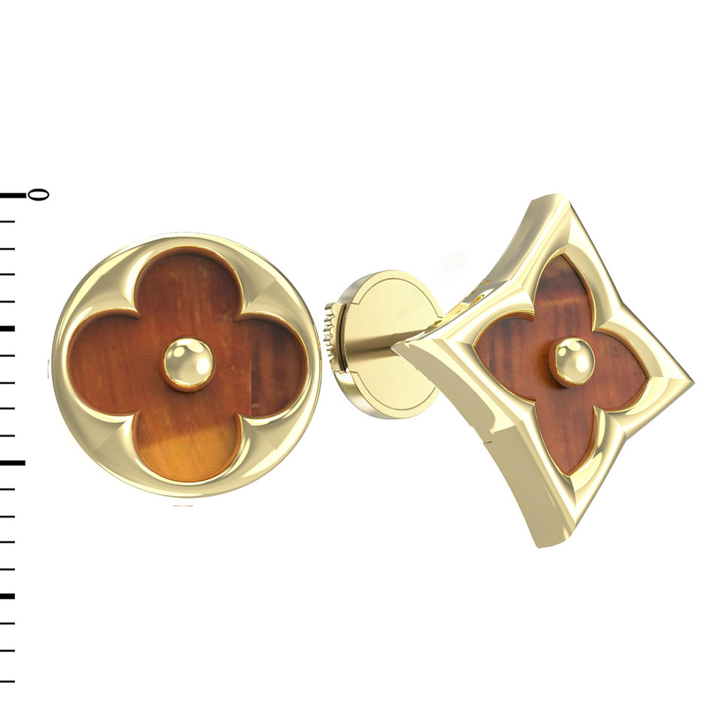 Серьги из лимонного золота c тигровым глазом