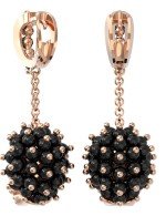 Серьги из золота 585 пробы c эмалью и ониксом