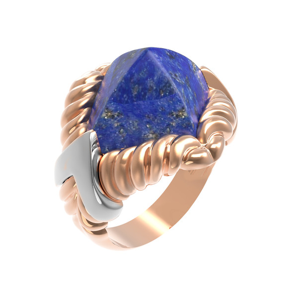 Кольцо из золота c лазуритом