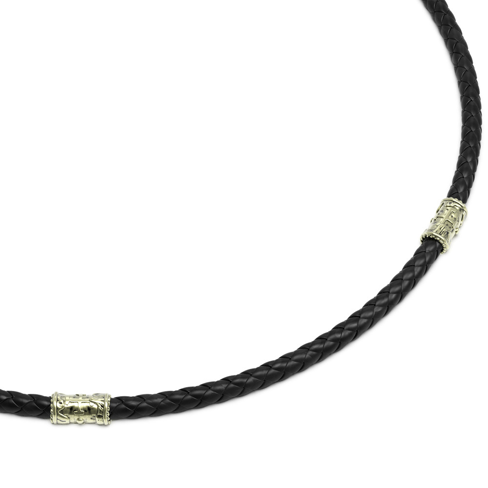 Шнурок кожаный из зелёного золота c кожаным шнурком