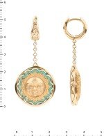 Серьги из золота 585 пробы c бирюзой и лазуритом