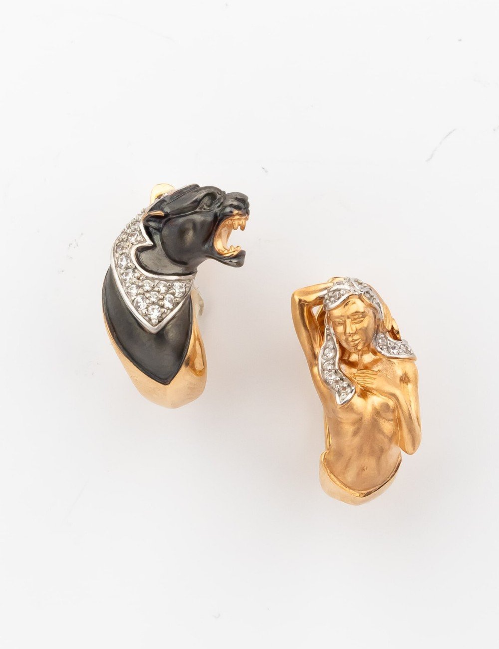 Серьги из золота 585 пробы c фианитом