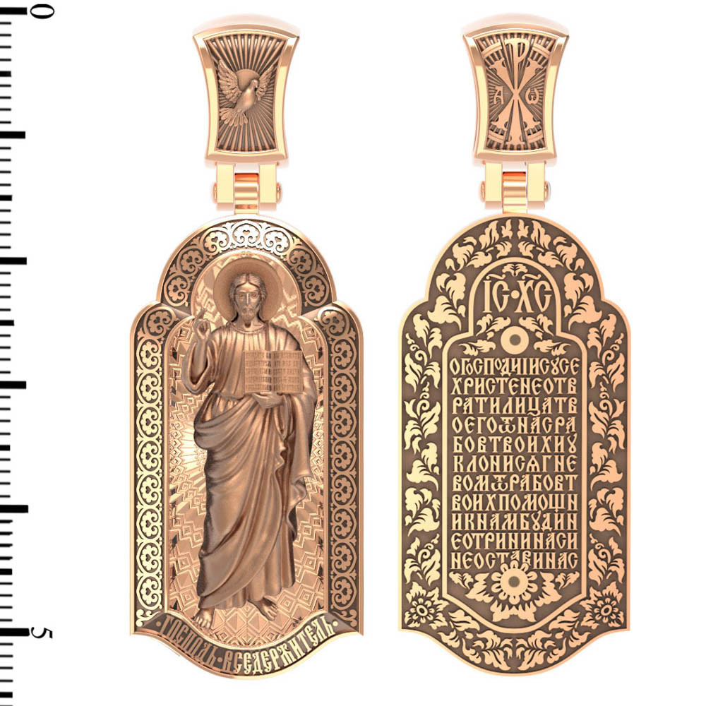 Образок из золота c эмаль