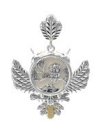 Подвеска из белого золота 585 пробы c эмалью и жемчугом