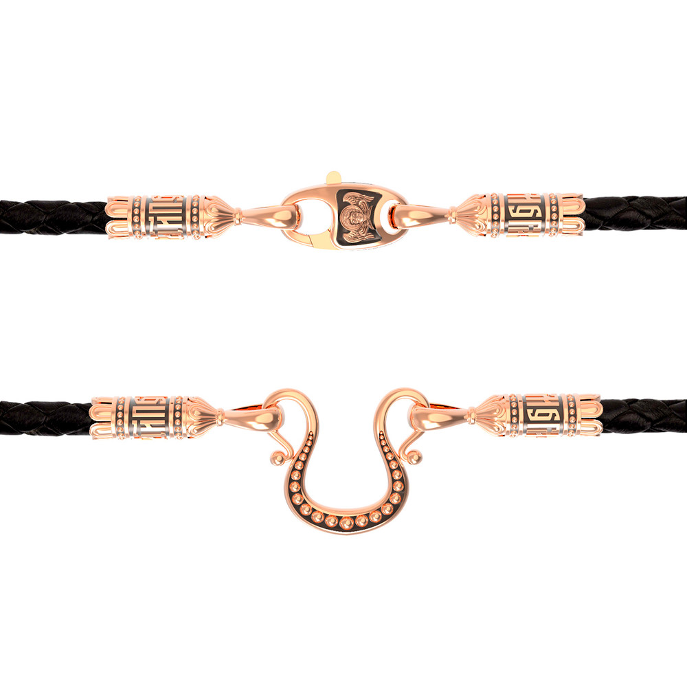 Шнурок кожаный из золота c кожаным шнурком