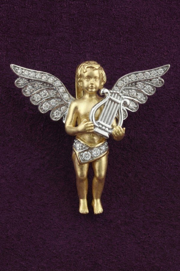 Подвеска из лимонного золота c фианитом