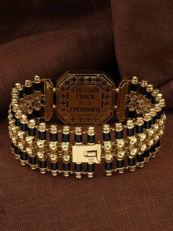 Браслет из лимонного золота c ониксом