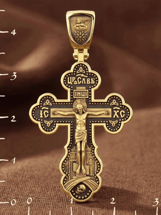 Крест из лимонного золота