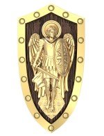 Образок из лимонного золота 585 пробы c эбеновым деревом