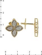 Серьги из лимонного золота 585 пробы c бриллиантами