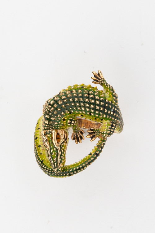 Кольцо из золота c эмаль