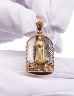 Образок из золота 585 пробы c эмалью