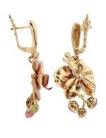 Серьги из золота 585 пробы c эмалью