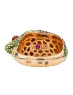 Кольцо из золота 585 пробы c эмалью и рубином