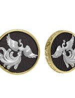 Серьги из лимонного золота 585 пробы c эбеновым деревом