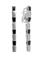 Серьги из белого золота 585 пробы c ониксом