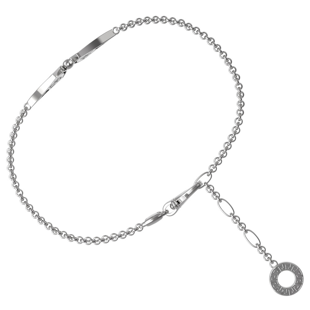 Браслет из белого золота c ониксом и перламутром