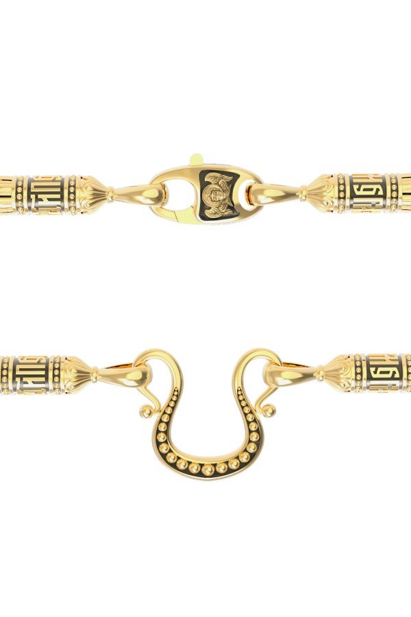 Шнурок кожаный из лимонного золота c кожаным шнурком