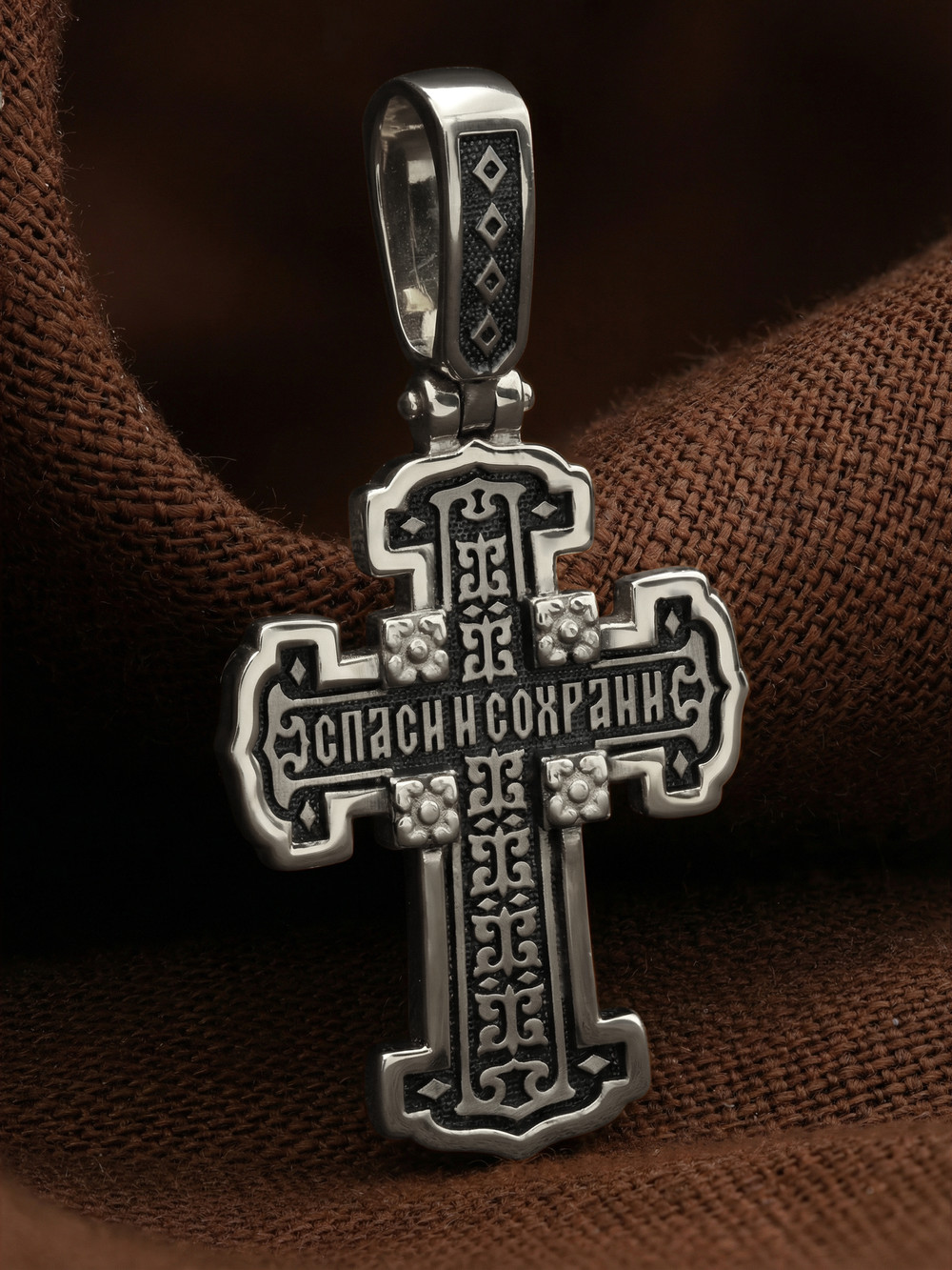 Крест из белого золота