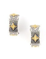 Серьги из серебра 925 пробы и золота 750 пробы c рубином