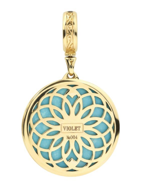 Подвеска из лимонного золота c бирюзой