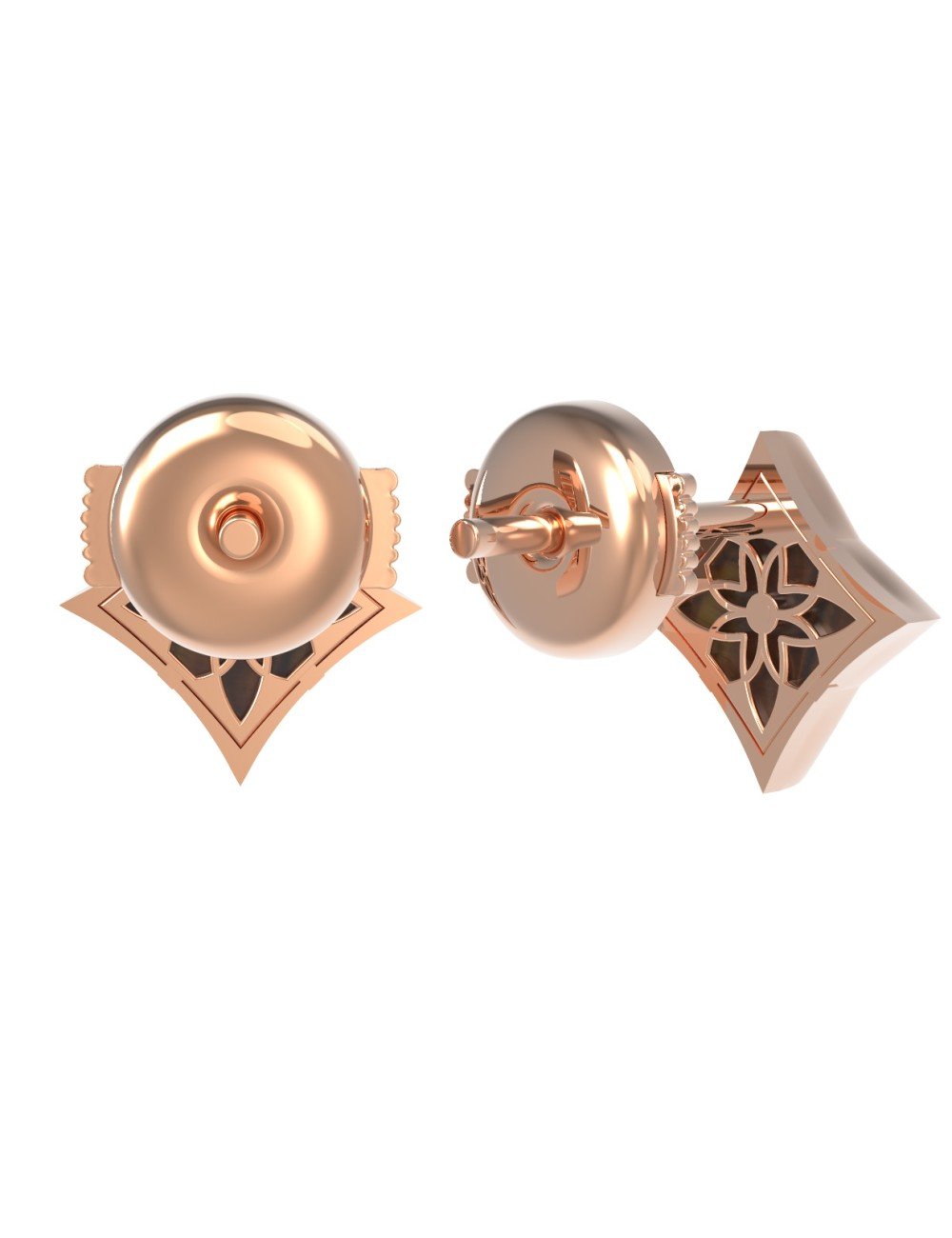 Серьги из золота 585 пробы c тигровым глазом
