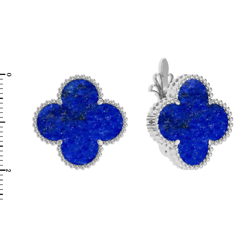 Серьги из белого золота c лазуритом