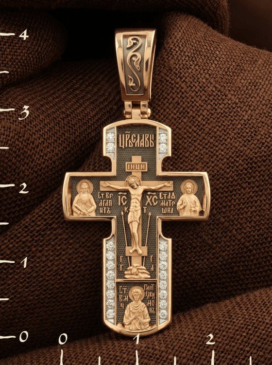 Крест из золота c бриллиантами