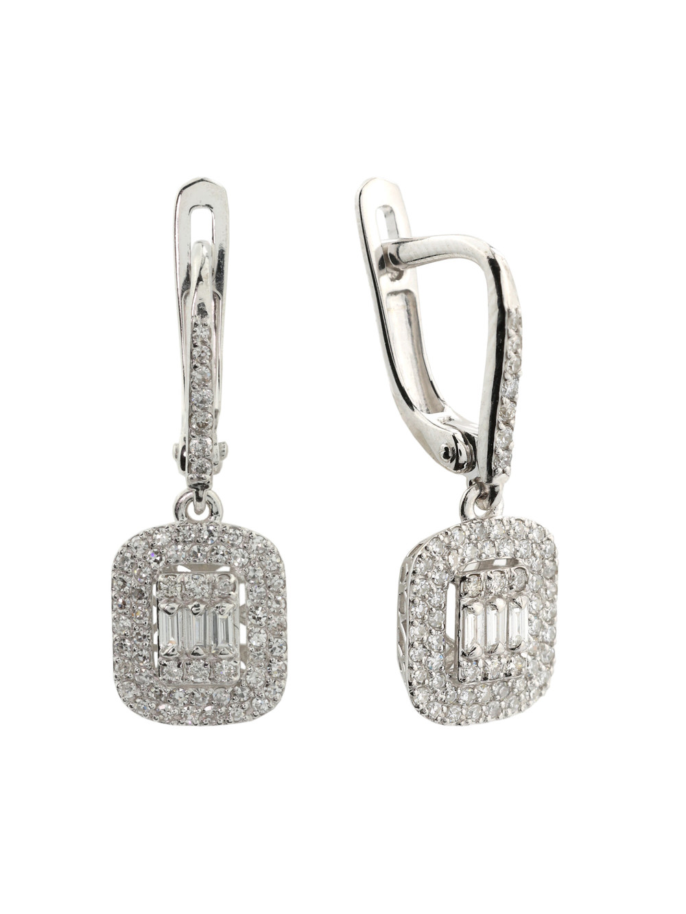 Серьги из белого золота c бриллиантами