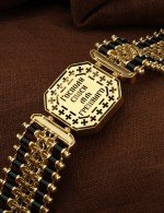 Браслет из лимонного золота 585 пробы c ониксом