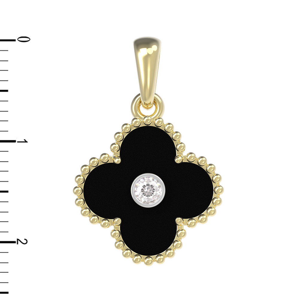 Подвеска из лимонного золота c бриллиантами и ониксом