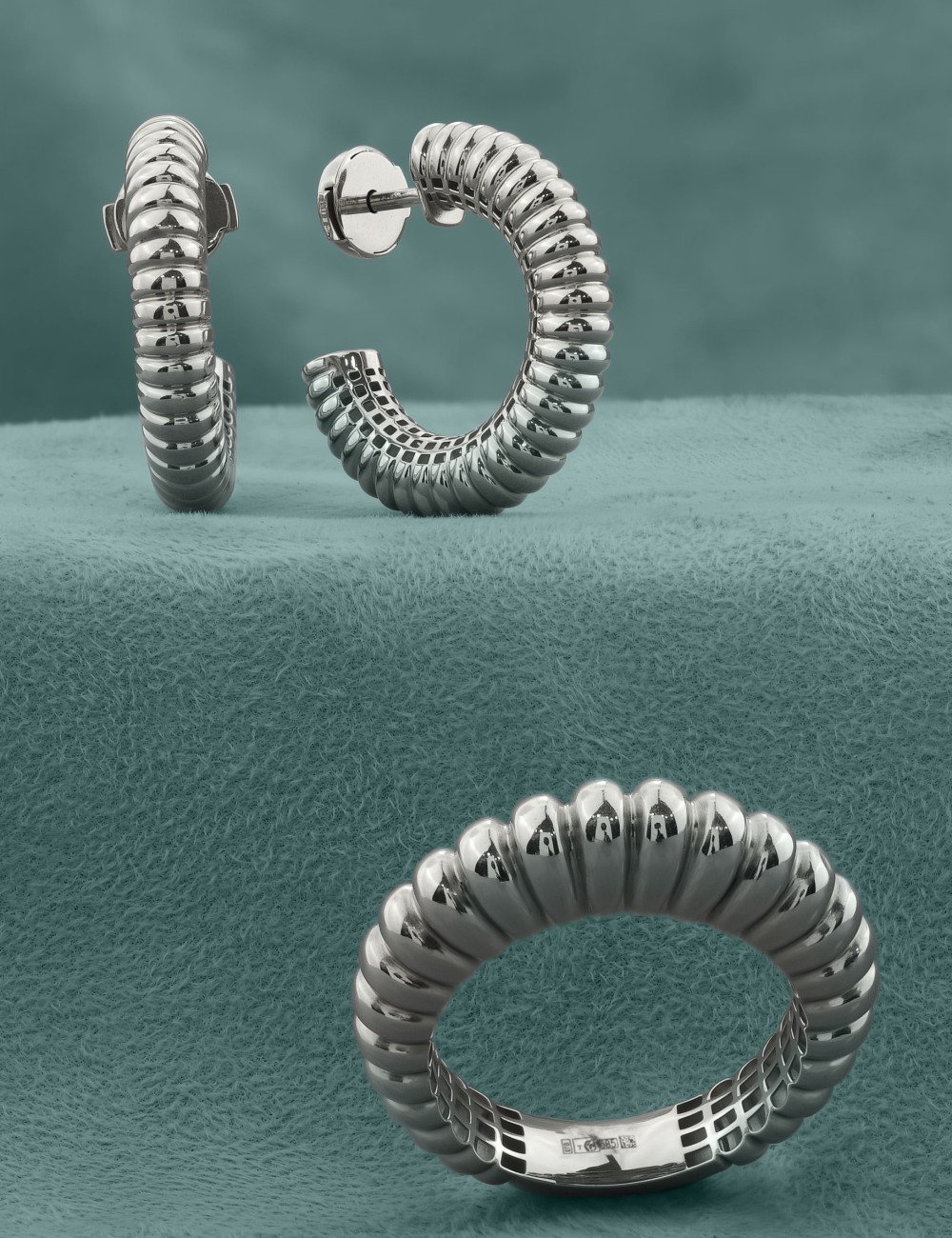 Серьги из белого золота 585 пробы
