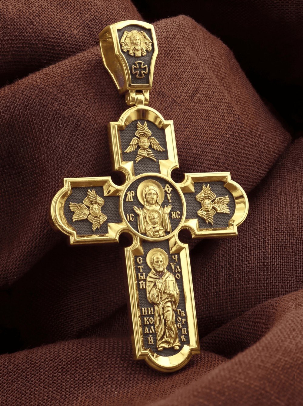 Крест из лимонного золота