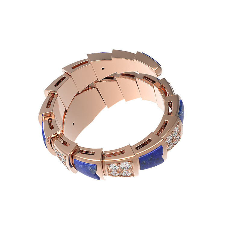 Кольцо из золота c бриллиантами и лазуритом