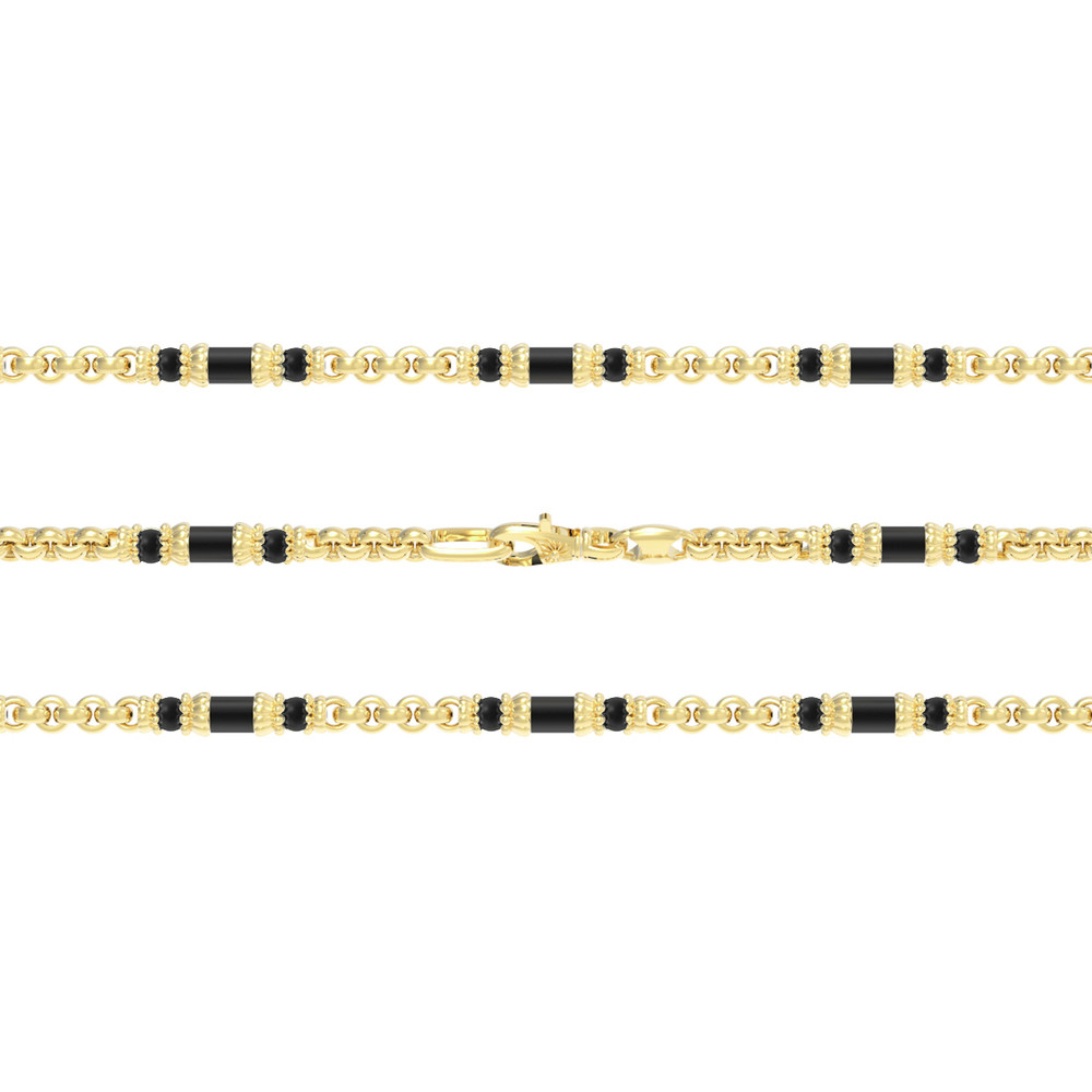 Цепь из лимонного золота c ониксом