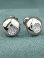 Серьги из белого золота 585 пробы c бриллиантами