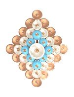 Подвеска из золота 585 пробы c бирюзой и перламутром