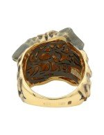 Кольцо из лимонного золота 585 пробы c эмалью