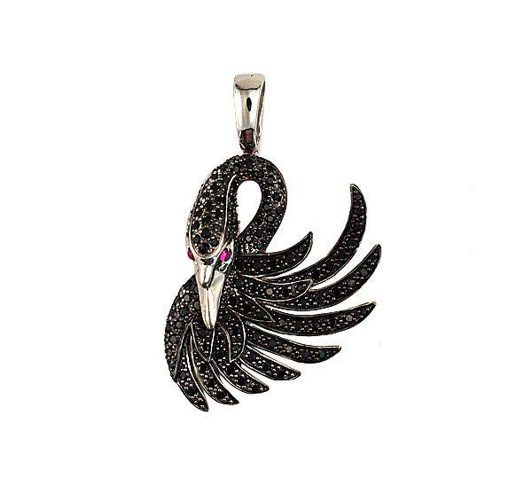 Подвеска из белого золота c фианитом