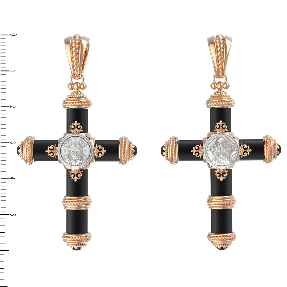 Крест из золота c ониксом