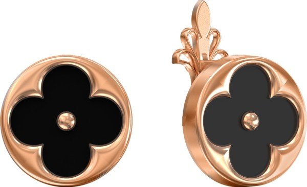 Серьги из золота 585 пробы c ониксом