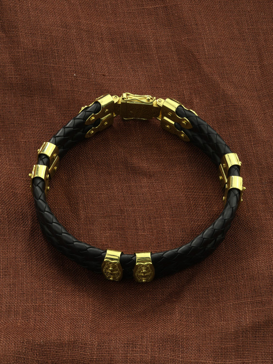 Браслет из лимонного золота c шнурком